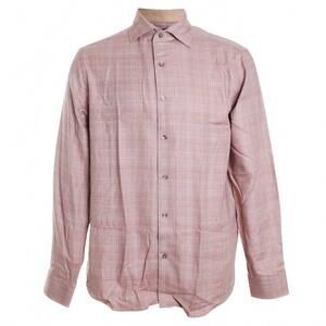 NEW GARNET CLOTHIERS men's pique textured shirt in rust